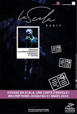 Affiche du concours de la Scala Paris, fond noir