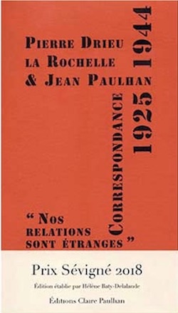 Correspondance Drieu La Rochelle et Jean Paulhan. Prix Sévigné