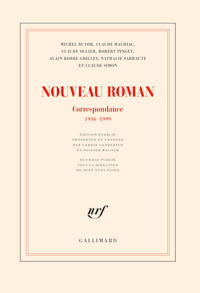 Couverture de la Crrespondance des membres du Nouveau roman, Gallimard, collection Blanche