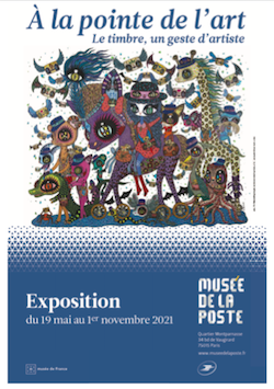 Affiche de l'expo À la pointe de l'art au Musée de La Poste, 2021