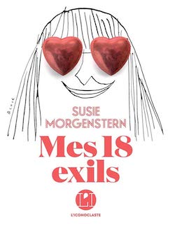 Couverture du livre de Susie Morgenstern, portrait dessiné avec coeurs à la place des yeux