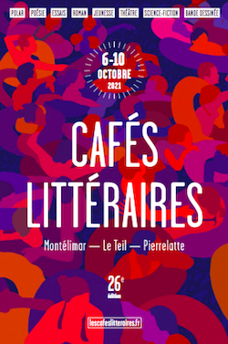 Affiche (rouget et violette) des Cafés de Montélimar 2021