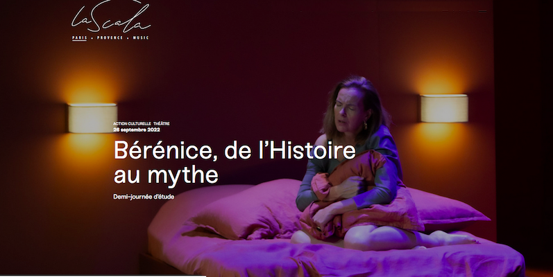 image représentant Bérénice avec l'actrice Carole Bouquet sur un lit