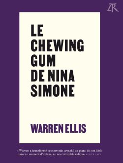 Couverture du livre, lettres noires sur fond blanc et violet
