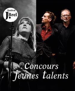 Affiche du Concours jeunes talents avec photo de trois chanteurs