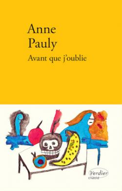 couverture de Avant que j'oublie d'Anne Pauly sans bandeau du prix