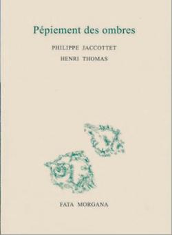 Couverture de la correspondance entre Philippe Jacottet et Henri Thomas