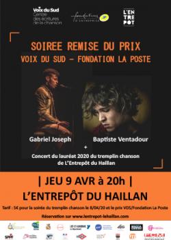 Affiche de la soirée de remise du Prix Voix du Sud / Fondation La Poste 2020