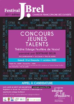 Affiche du concours Jeunes talents du festival Jacques Brel