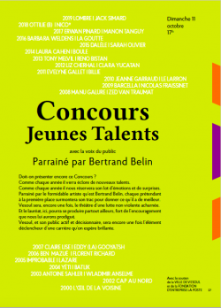 Affiche du concours Jeunes Talents 2020