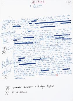 Manuscrit de Roland Barthes, Fragments d’un discours amoureux