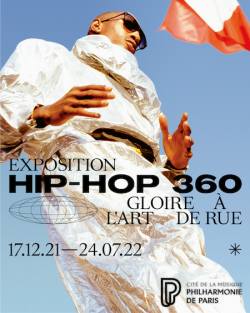 Affiche de l'expo HIp Hop 360, photo d'un danseur