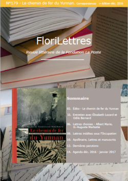 Couverture de FLoriLettres 179 avec livre sur le chemin de fer du Yunnan