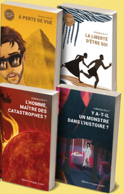 couvertures des 4 livres initiés par l'association Réparer le langage je peux