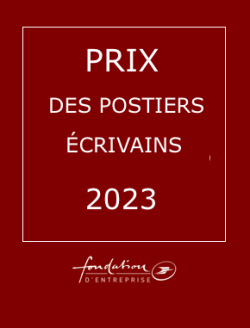 Visuel prix des postiers écrivains 2023 sur fond rouge