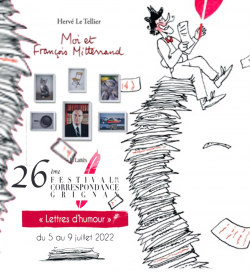 Visuel qui reprend affiche du festival et couverture du livre Moi et Fraçois Mitterrand d'Hervé Le Tellier
