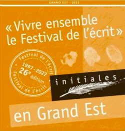 Affiche de Vivre ensemble, festival de l'écrit, Grand Est (fond ocre)