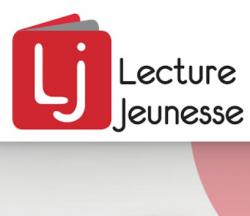 Logo de l'association lecture jeunesse (initiales blanches sur fond rouge et écrit en toutes lettres à côté) 