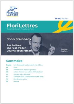 Couverture de FloriLettres 240 avec portrait de John Steinbeck et sommaire du numéro