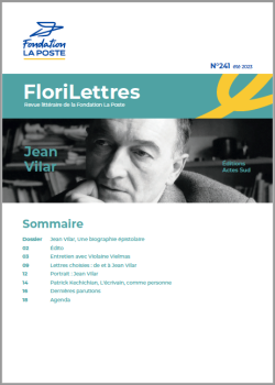 Couverture de FloriLettres 241 avec photo de Jean Vilar et sommaire