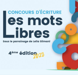 Visuel sur lequel est inscrit concours d'écriture, Les mots libres