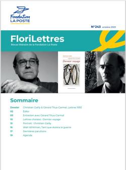 Couverture de FloriLettres avec bandeau (photos des deux écrivains) et sommaire