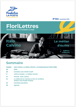 Couverture de FloriLettres 244 avec photo de Italo Calvino et sommaire