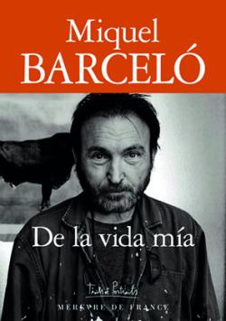 Couverture du livre avec photo de face de Miquel Barcelo,en noir et blanc