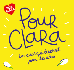 Image jaune avec Pour Clara et un coeur 