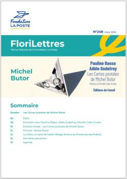 Couverture de FloriLettres 248 avec visuel, photo du livre et sommaire du numéro