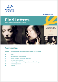 Couverture de FloriLettres 249 avec une photo de Paolo Roversi et le sommaire du numéro