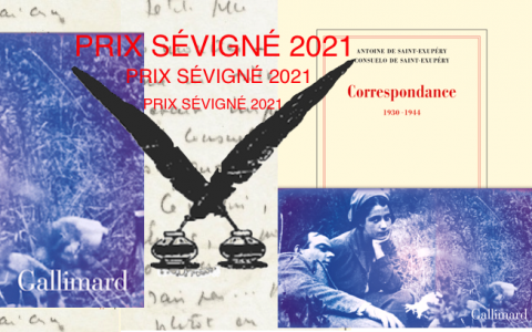 Visuel du prix sévigné 2021 avec couverture de la Correspondance des Saint-Exupéry