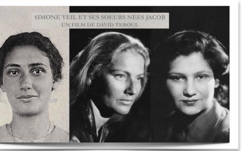 Photo noir et blanc de Simone Veil et ses sœurs adolescentes, nées Jacob