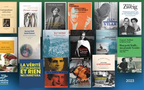 Visuel avec les couvertures des 16 livres soutenus par la Fondation La Poste