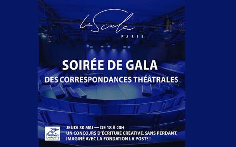 Visuel du concours des correspondances théâtrales à la Scala Paris, gradins bleus