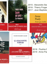 Couvertures des 5 livres lauréats du Prix Envoyé par la Poste de 2015 à 2019