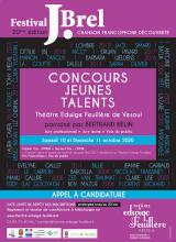 Affiche du concours Jeunes talents du festival Jacques Brel