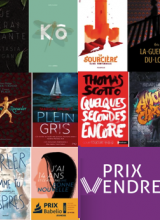 Couvertures des dix livres en live pour le prix Vendredi 2021 et logo du prix