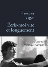 couverture du livre Françoise Sagan, Écris-moi vite, photo de Françoise Sagan assise