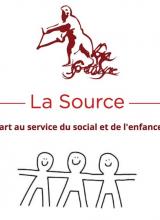 visuel de l'association La Source. Inscription : l'art au service du social et de l'enfance