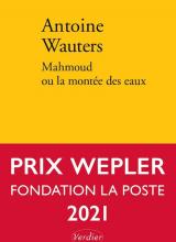 Couverture du livre d'Antoine Wauters, Mamoud ou la montée des eaux avec bandeau Prix Wepler Fondation La Poste 2021