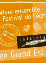 Affiche de Vivre ensemble, festival de l'écrit, Grand Est (fond ocre)