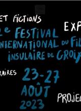 visuel fond noir avec titre du festival en bleu et activités inscrites en blanc