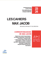 Couverture des Cahiers Max Jacob, titre en noir et rouge sur couverture blanche