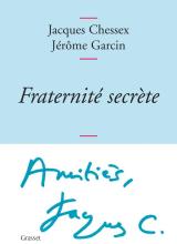 Couverture de Fraternité secrète, bleue, avec autographe de Jacques Chessex