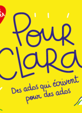 Image jaune avec Pour Clara et un coeur 